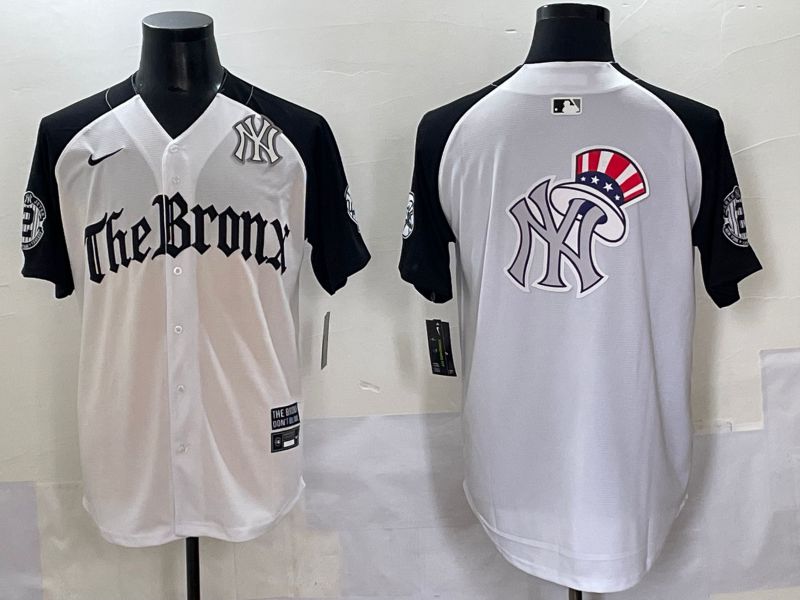 Men 2025 New York Yankees Blank White black Five generations Joint Name Nike MLB Jersey style 64